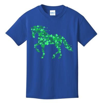 Horse Shamrock Horseback Riding Equestrian Cool Gift Patrick Gift Kids T-Shirt