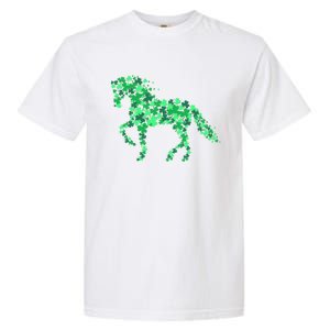 Horse Shamrock Horseback Riding Equestrian Cool Gift Patrick Gift Garment-Dyed Heavyweight T-Shirt