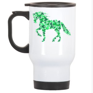 Horse Shamrock Horseback Riding Equestrian Cool Gift Patrick Gift Stainless Steel Travel Mug