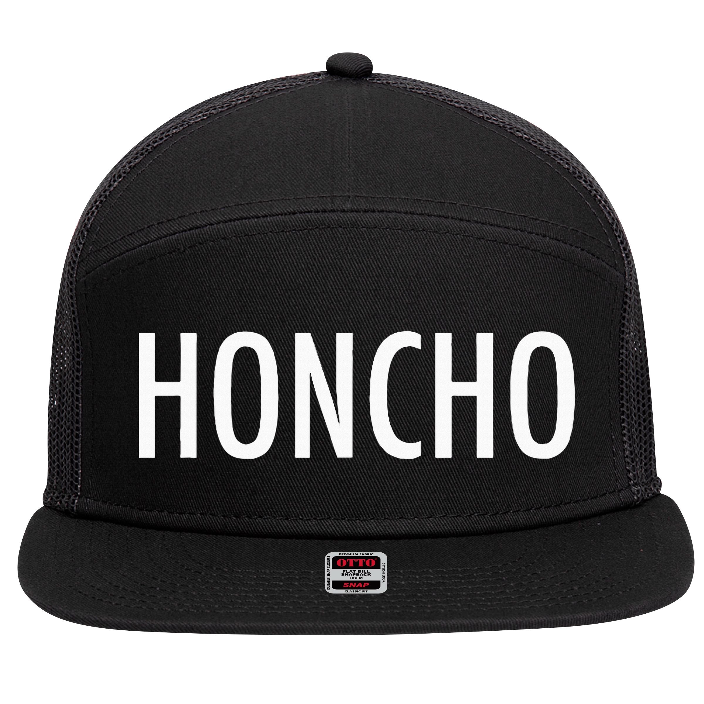 Honcho Slogan Hood Hiphop Rap Music Fans 7 Panel Mesh Trucker Snapback Hat