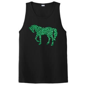 Horse Shamrock Horseback Riding Equestrian St Patricks Day Cool Gift PosiCharge Competitor Tank