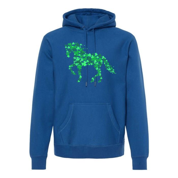 Horse Shamrock Horseback Riding Equestrian St Patrick's Day Meaningful Gift Premium Hoodie