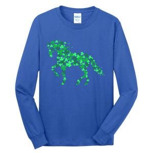 Horse Shamrock Horseback Riding Equestrian St Patrick's Day Meaningful Gift Tall Long Sleeve T-Shirt