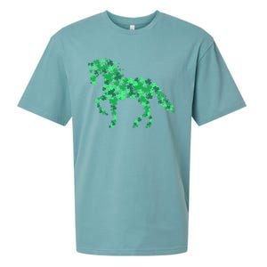 Horse Shamrock Horseback Riding Equestrian St Patrick's Day Meaningful Gift Sueded Cloud Jersey T-Shirt