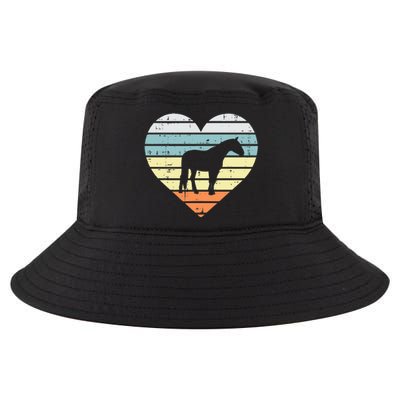 Horse Silhouette Heart Retro Love Equestrian Cool Comfort Performance Bucket Hat