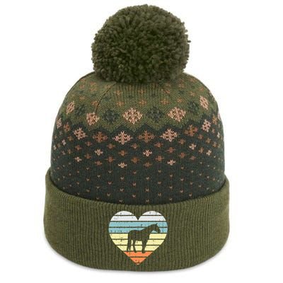 Horse Silhouette Heart Retro Love Equestrian The Baniff Cuffed Pom Beanie