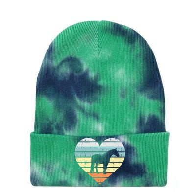 Horse Silhouette Heart Retro Love Equestrian Tie Dye 12in Knit Beanie