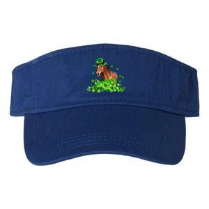 Horse Shamrock Horseback Riding Funny St Patrick's Day Gift Funny Gift Valucap Bio-Washed Visor