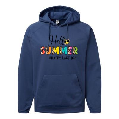 Hello Summer Happy Last Day Teacher School Graduation Performance Fleece Hoodie