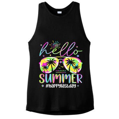 Hello Summer Happy Last Day Of School Teacher Student Ladies PosiCharge Tri-Blend Wicking Tank