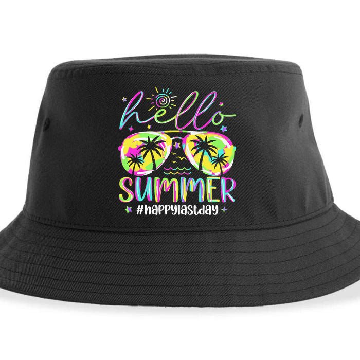 Hello Summer Happy Last Day Of School Teacher Student Sustainable Bucket Hat