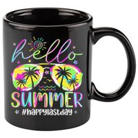 Hello Summer Happy Last Day Of School Teacher Student 11oz C Handle Ceramic Mug
