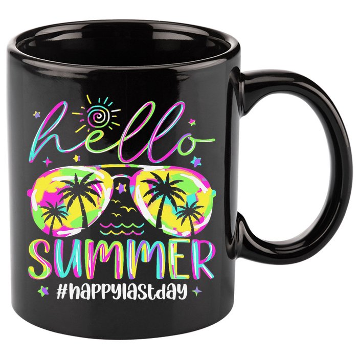 Hello Summer Happy Last Day Of School Teacher Student 11oz C Handle Ceramic Mug