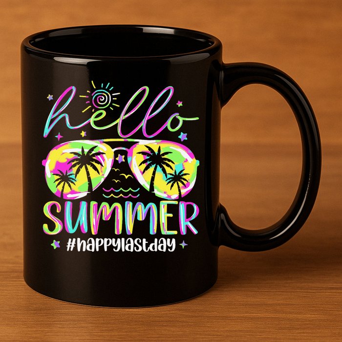 Hello Summer Happy Last Day Of School Teacher Student 11oz C Handle Ceramic Mug