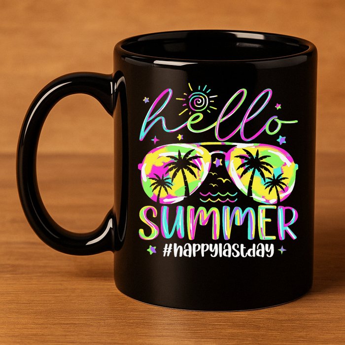 Hello Summer Happy Last Day Of School Teacher Student 11oz C Handle Ceramic Mug