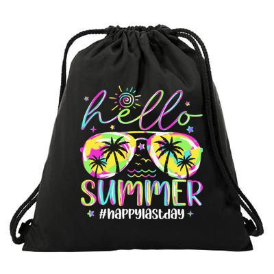 Hello Summer Happy Last Day Of School Teacher Student Drawstring Bag