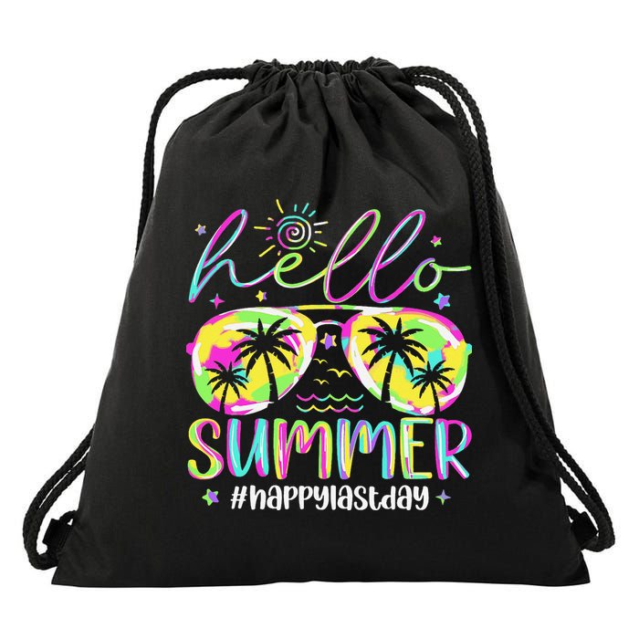 Hello Summer Happy Last Day Of School Teacher Student Drawstring Bag