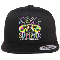 Hello Summer Happy Last Day Of School Teacher Student Flat Bill Trucker Hat