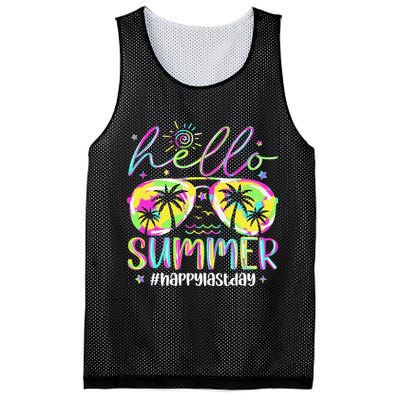 Hello Summer Happy Last Day Of School Teacher Student Mesh Reversible Basketball Jersey Tank