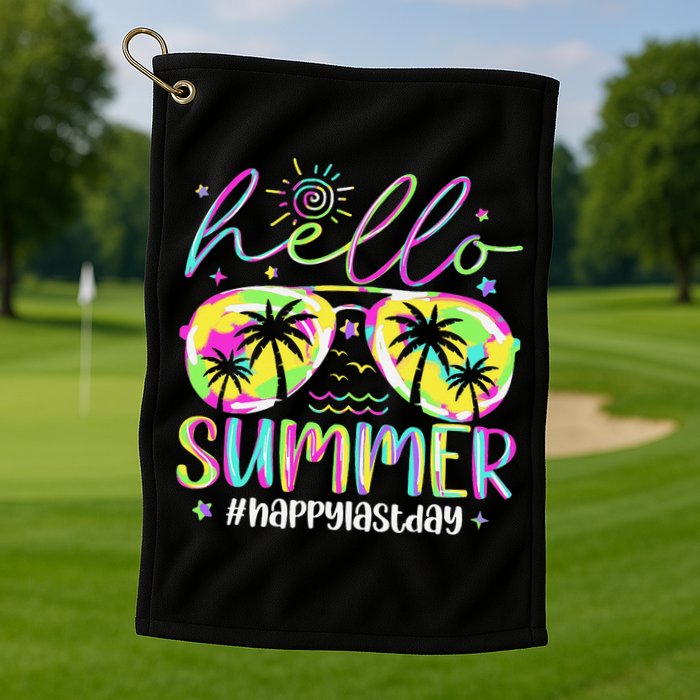 Hello Summer Happy Last Day Of School Teacher Student Golf Towel