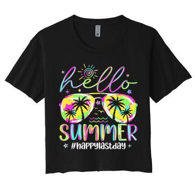 Hello Summer Happy Last Day Of School Teacher Student Women's Crop Top Tee