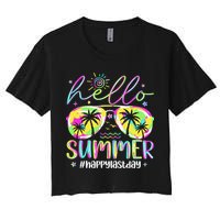 Hello Summer Happy Last Day Of School Teacher Student Women's Crop Top Tee