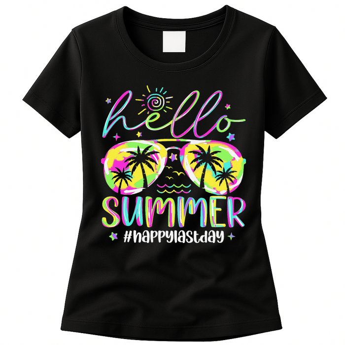 Hello Summer Happy Last Day Of School Teacher Student Womens T-Shirt