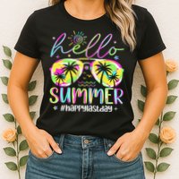 Hello Summer Happy Last Day Of School Teacher Student Womens T-Shirt