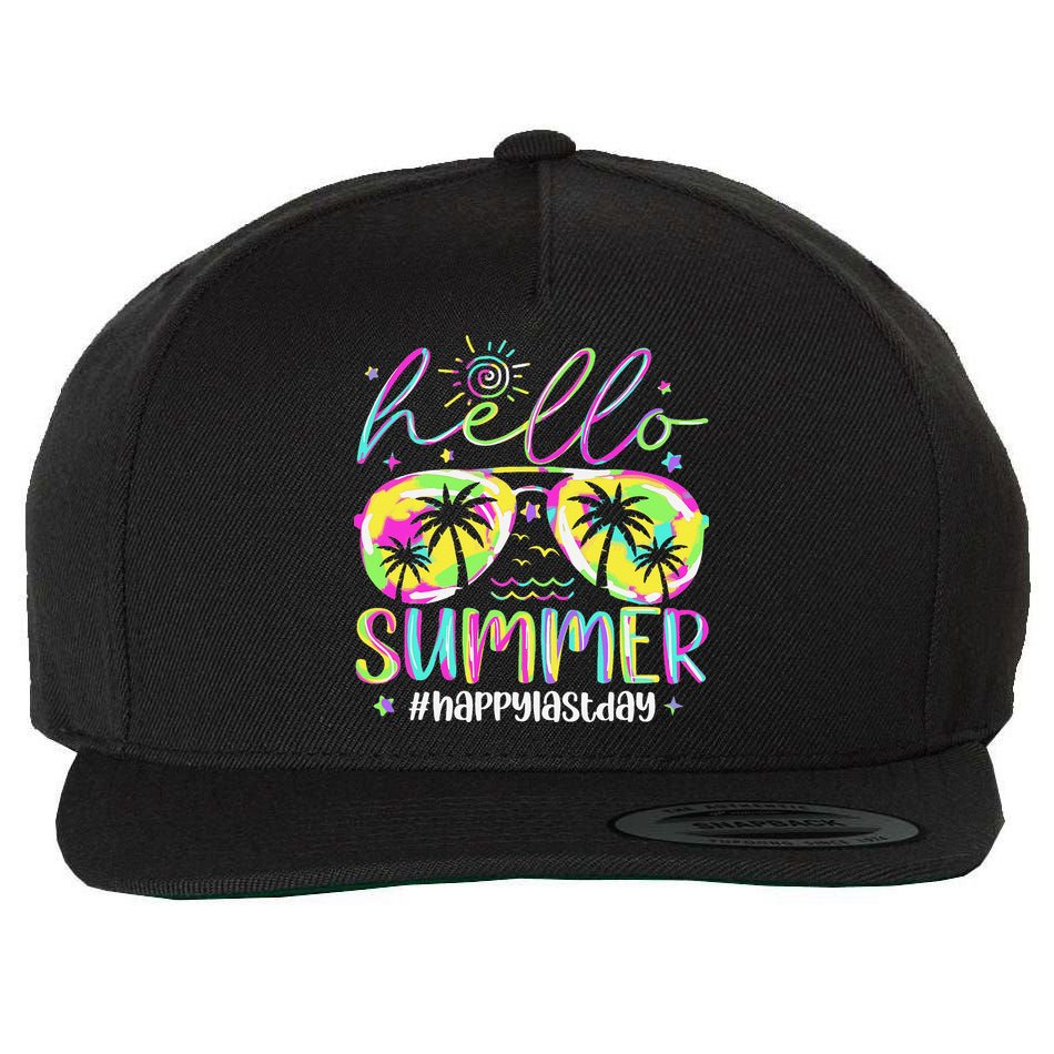 Hello Summer Happy Last Day Of School Teacher Student Wool Snapback Cap