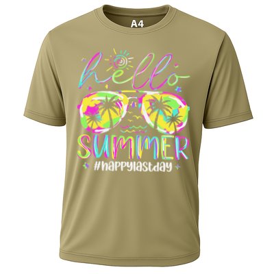 Hello Summer Happy Last Day Of School Teacher Student Cooling Performance Crew T-Shirt