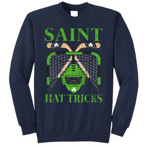 Hockey Saint Hatricks Leprechaun Hockey St. Patrick's Day Tall Sweatshirt