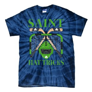 Hockey Saint Hatricks Leprechaun Hockey St. Patrick's Day Tie-Dye T-Shirt