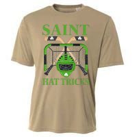 Hockey Saint Hatricks Leprechaun Hockey St. Patrick's Day Cooling Performance Crew T-Shirt