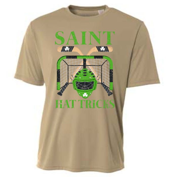 Hockey Saint Hatricks Leprechaun Hockey St. Patrick's Day Cooling Performance Crew T-Shirt