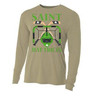 Hockey Saint Hatricks Leprechaun Hockey St. Patrick's Day Cooling Performance Long Sleeve Crew