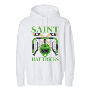 Hockey Saint Hatricks Leprechaun Hockey St. Patrick's Day Garment-Dyed Fleece Hoodie