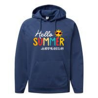 Hello Summer Happy Last Day Of School Teacher Student Performance Fleece Hoodie