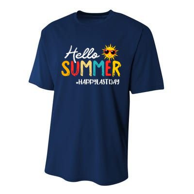 Hello Summer Happy Last Day Of School Teacher Student Performance Sprint T-Shirt