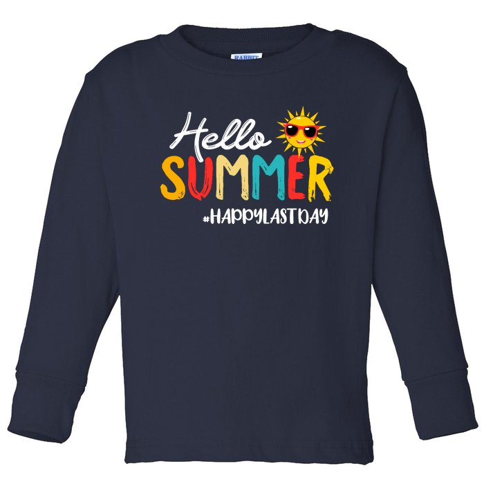 Hello Summer Happy Last Day Of School Teacher Student Toddler Long Sleeve Shirt