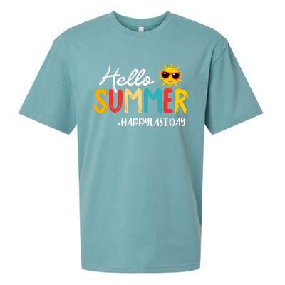 Hello Summer Happy Last Day Of School Teacher Student Sueded Cloud Jersey T-Shirt