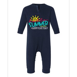 Hello Summer Happy Last Day Of School Teacher Student Infant Fleece One Piece