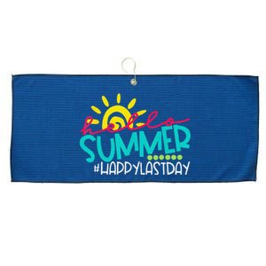 Hello Summer Happy Last Day Of School Teacher Student Large Microfiber Waffle Golf Towel