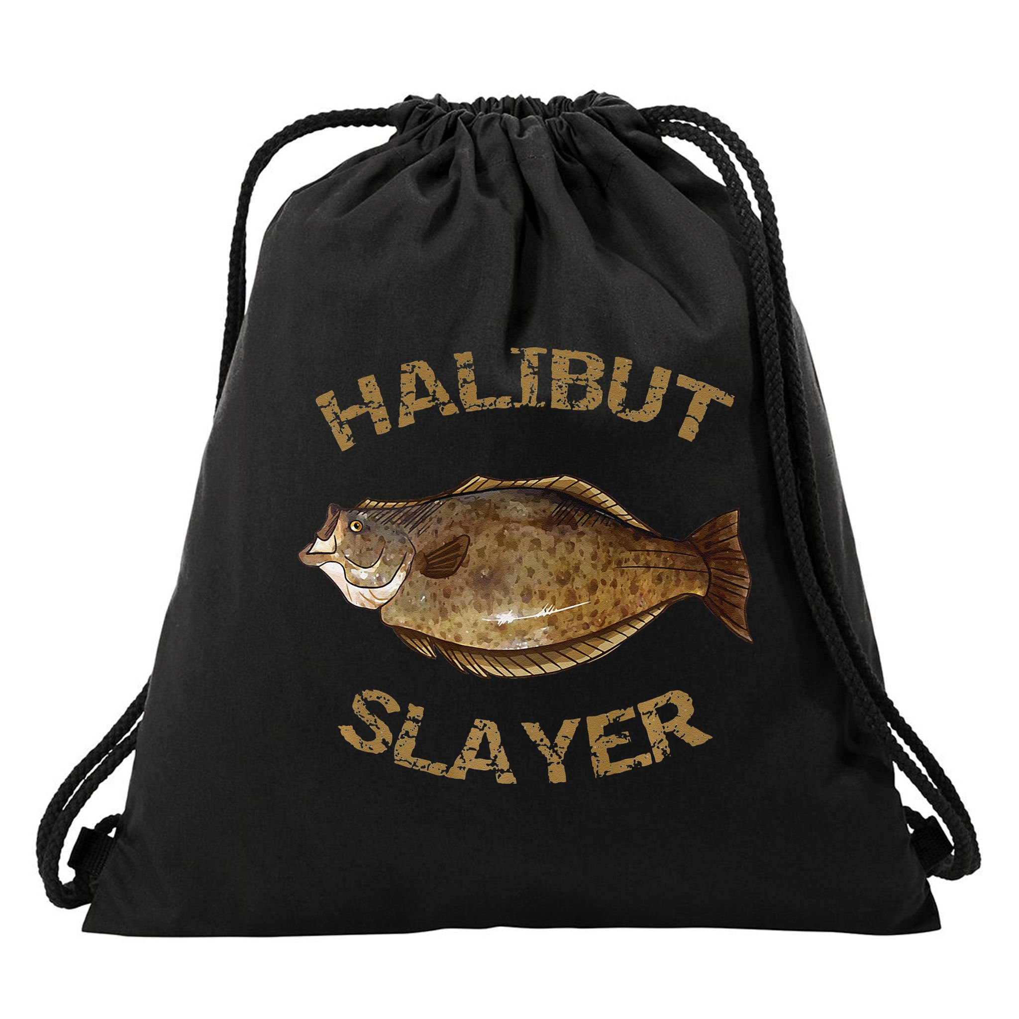 Halibut Slayer Halibut For Halibut Fishing Drawstring Bag