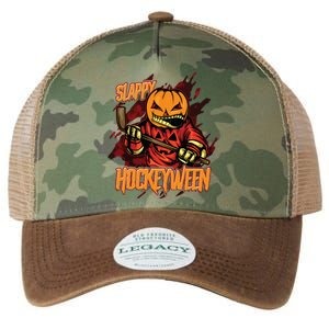 Hockey Slappy Hockeyween Pumpkin Jack O Lantern Halloween Legacy Tie Dye Trucker Hat