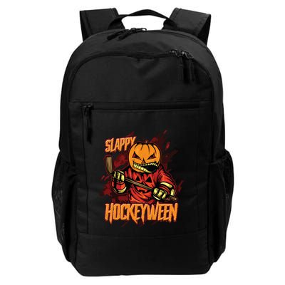 Hockey Slappy Hockeyween Pumpkin Jack O Lantern Halloween Backpack
