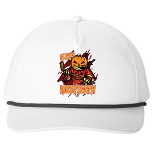 Hockey Slappy Hockeyween Pumpkin Jack O Lantern Halloween Snapback Five-Panel Rope Hat