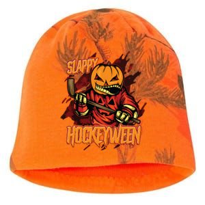 Hockey Slappy Hockeyween Pumpkin Jack O Lantern Halloween Kati - Camo Knit Beanie