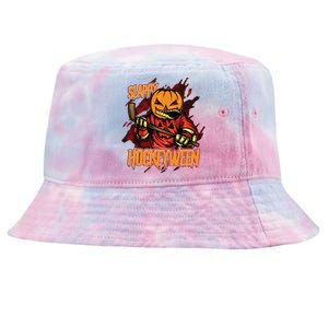 Hockey Slappy Hockeyween Pumpkin Jack O Lantern Halloween Tie-Dyed Bucket Hat