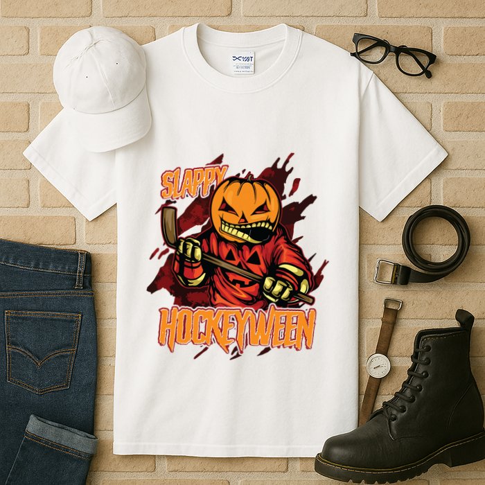 Hockey Slappy Hockeyween Pumpkin Jack O Lantern Halloween Tall T-Shirt