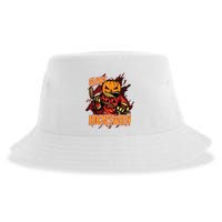 Hockey Slappy Hockeyween Pumpkin Jack O Lantern Halloween Sustainable Bucket Hat